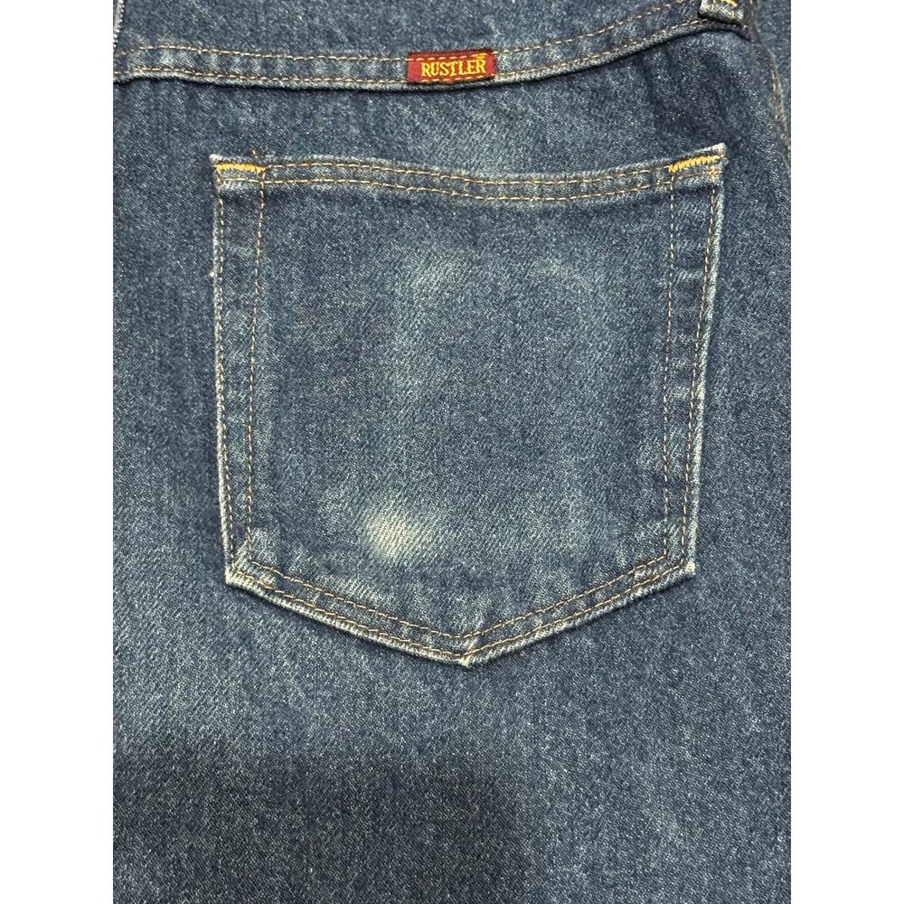 Vintage Y2K Rustler dark blue bootcut high waisted jeans waist 33X32 - Picture 8 of 15
